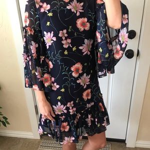 NWOT Navy Floral Eliza J Dress